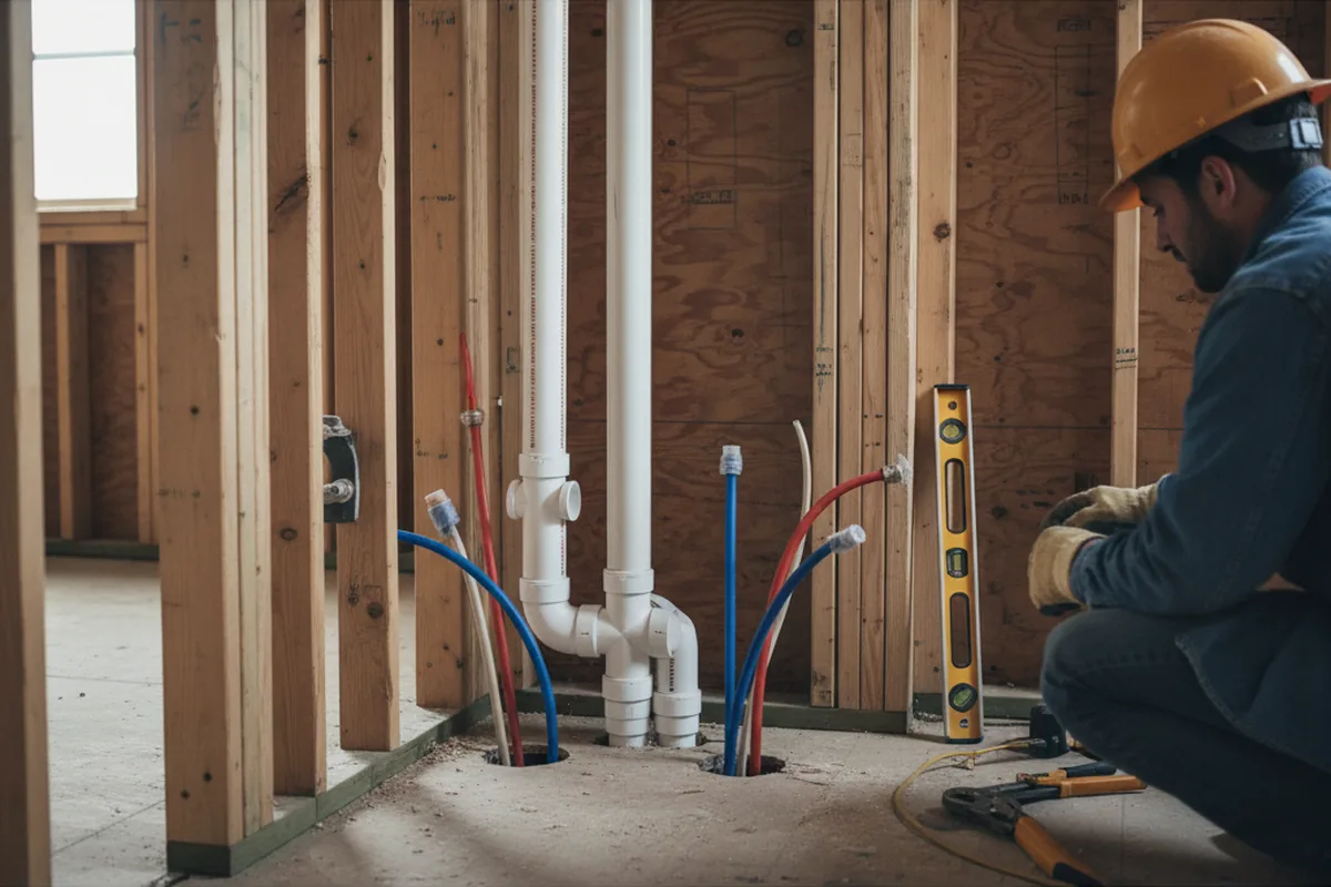 Drain and supply rough-in during Garbage Disposal Repair in Clayton